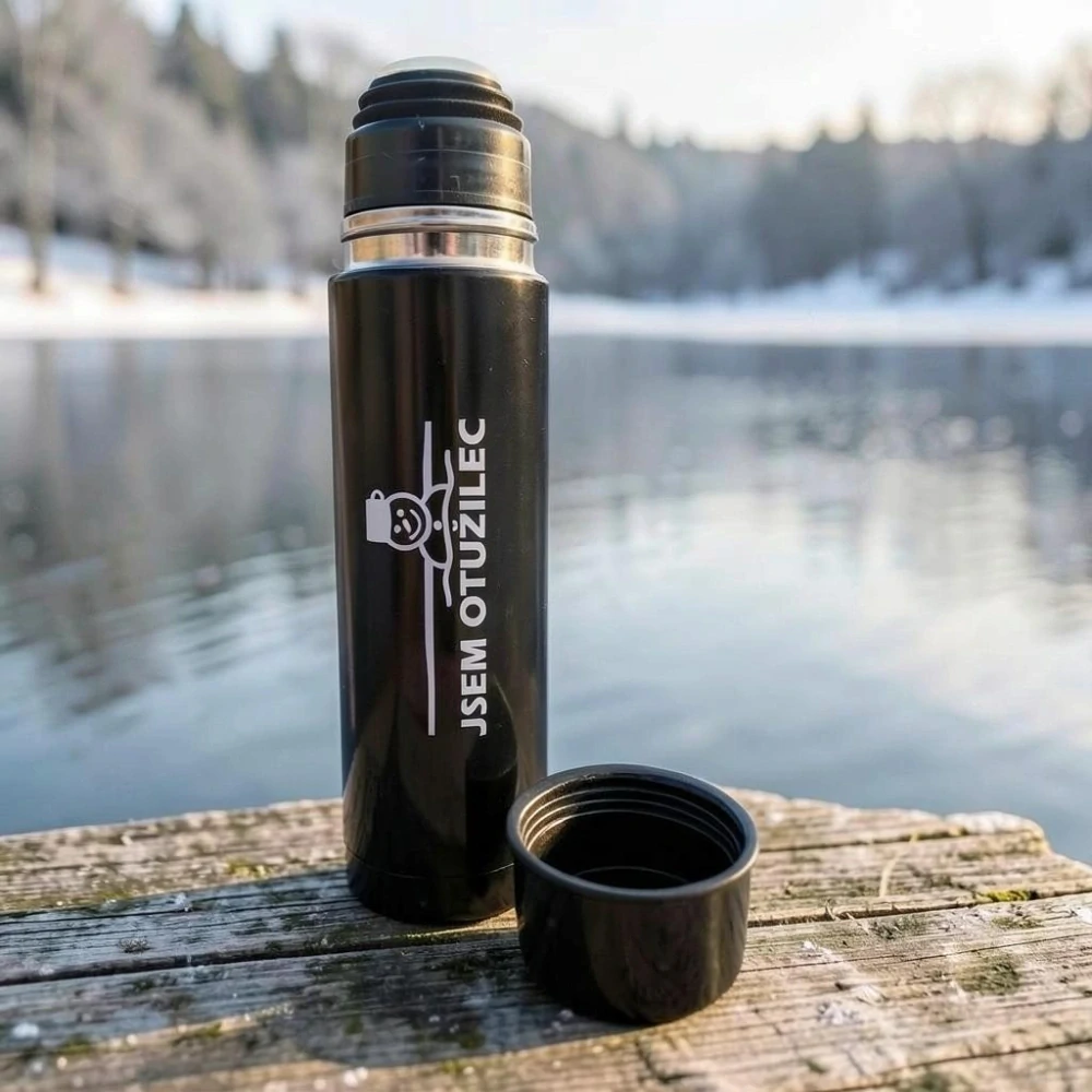 Termoska 0,5l černá "Jsem otužilec"