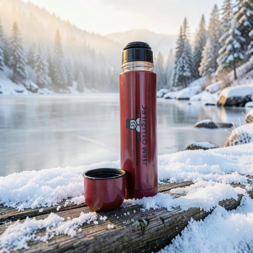 Termoska 0,5l růžová "Jsem otužilec"